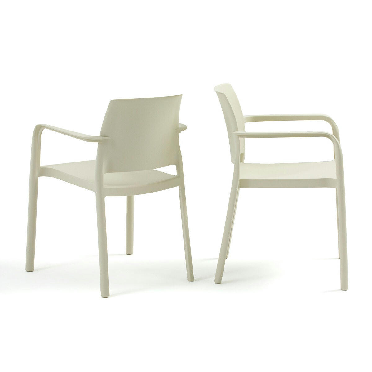 Lot de 2 fauteuils empilables polypropylène, Kenta