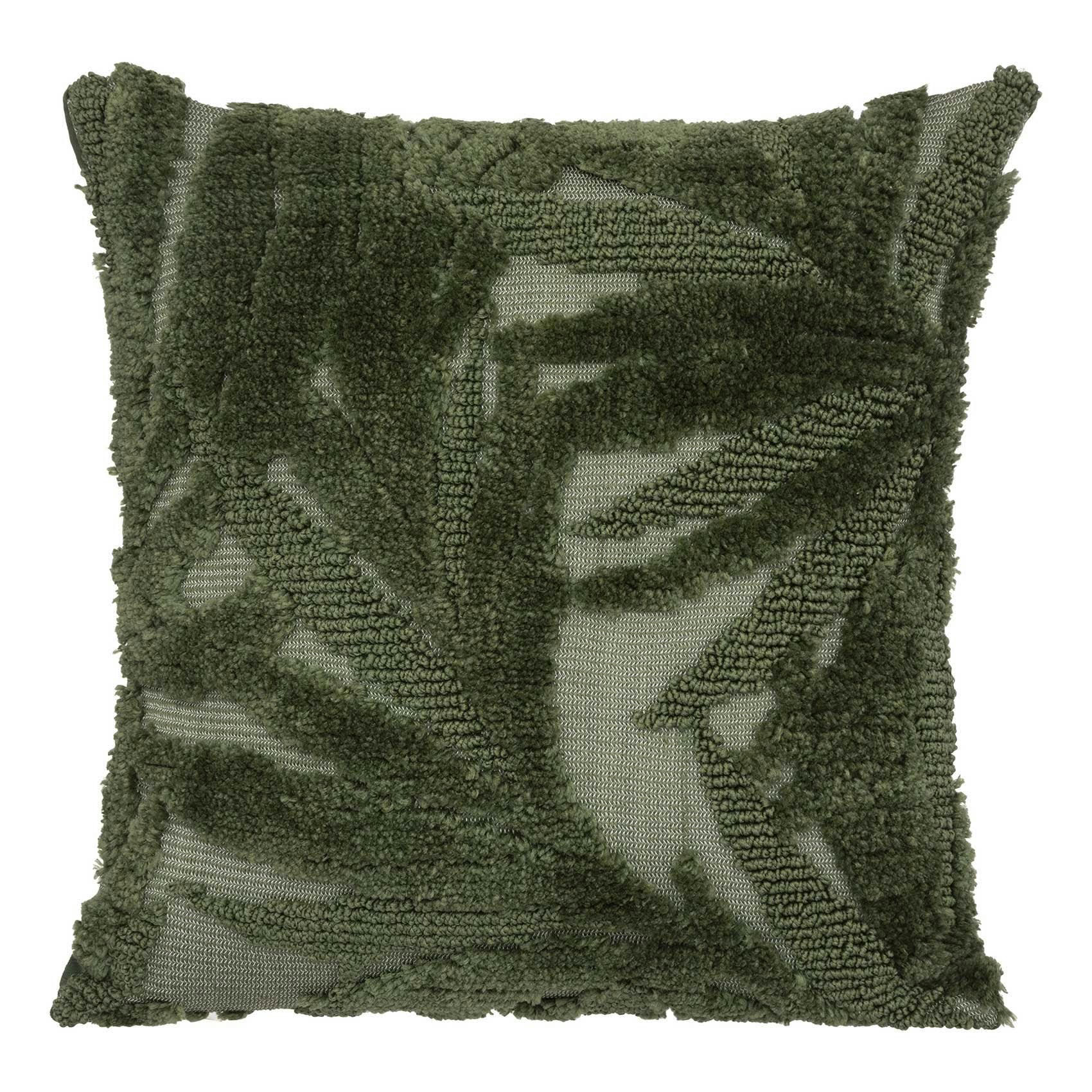 - Coussin en velours tufté polyester/velours vert 45x45 cm