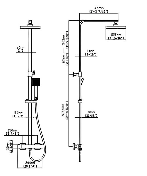 COLONNE DE DOUCHE THERMOSTATIQUE EN LAITON ROSé DORé (CUIVRE) SC428 COLLECTION PENEE