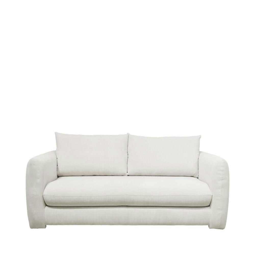WIAME - Canapé 2,5 places en velours côtelé ecru