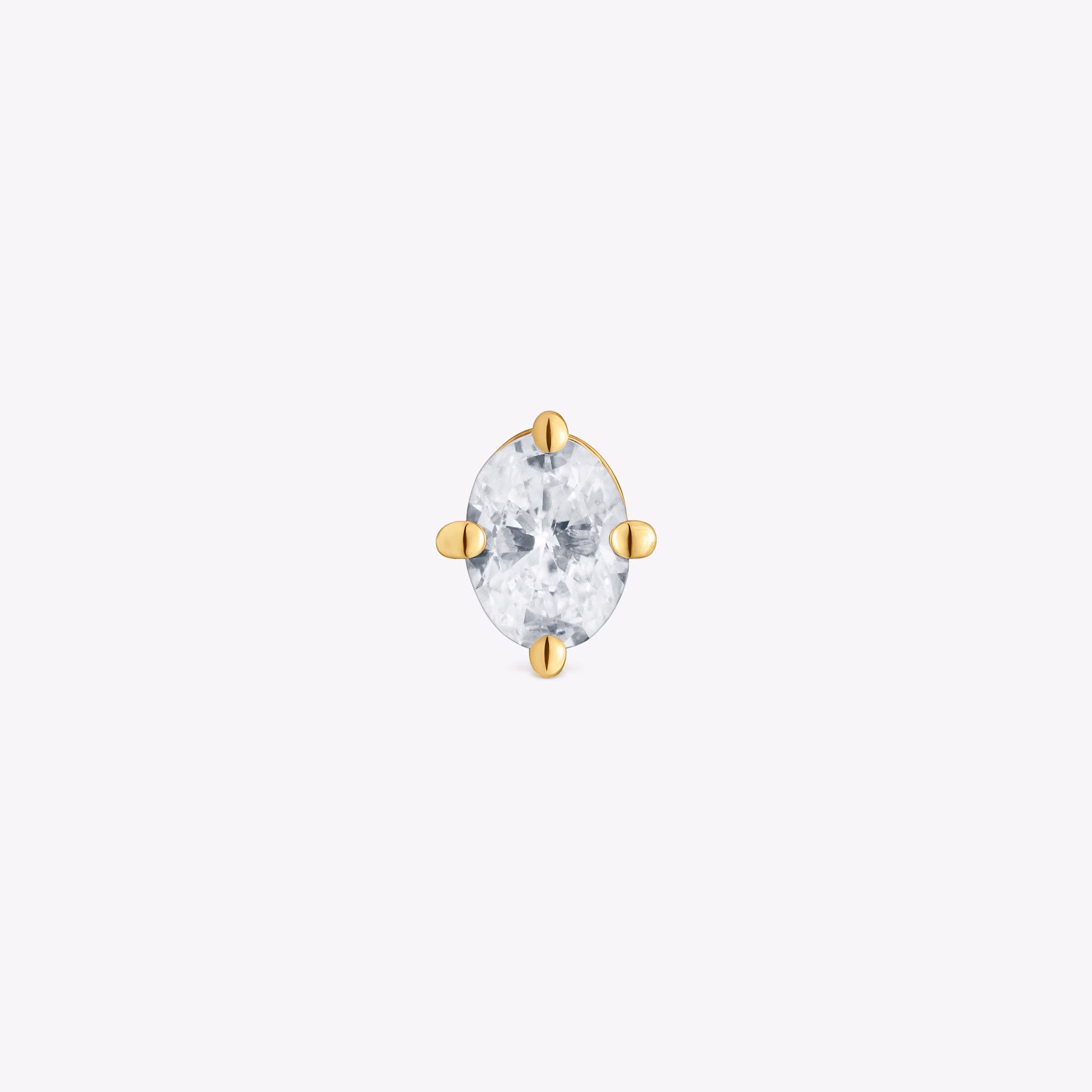 Pendiente individual de oro 14 kt y diamante creado en laboratorio 0,15 ct Shine LGD