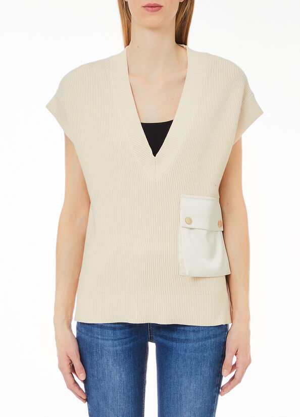 Gilet in maglia con tasca