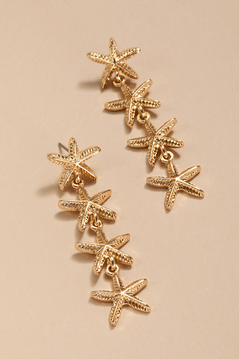 Isabel Linear Starfish Drop Earrings