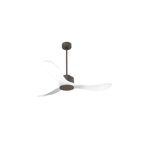 Modulo Regular Exterior - un ventilateur pour extérieur IP44, DC 132 cm Chocolat pales abs blanc sans Lumière20 à 35 m²