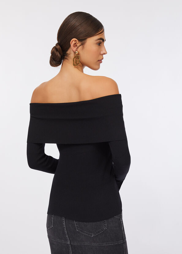 Maglia con scollo bardot