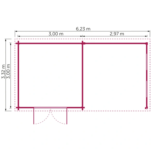 Gartenhaus »44-013«, BxT: 300x300 cm, unbehandelte Fichte