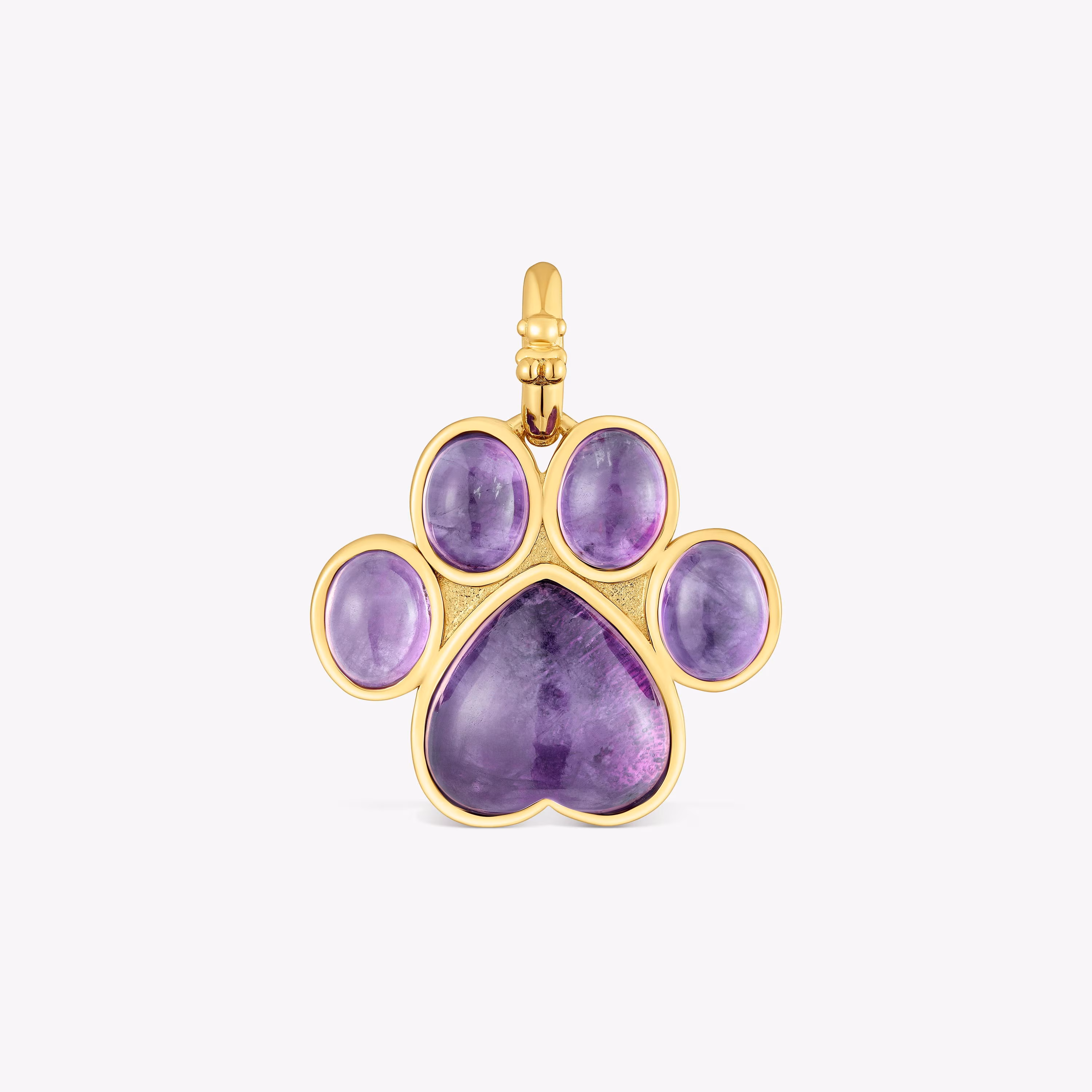 Colgante huella con baño de oro de 18 kt sobre plata y amatista Medallions