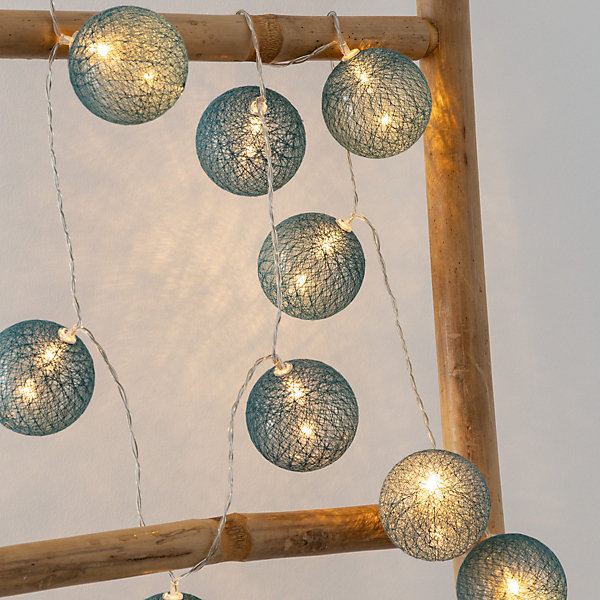 Guirlande led à pile Tara 10 boules lumineuses L165cm- Vert- Atmosphera