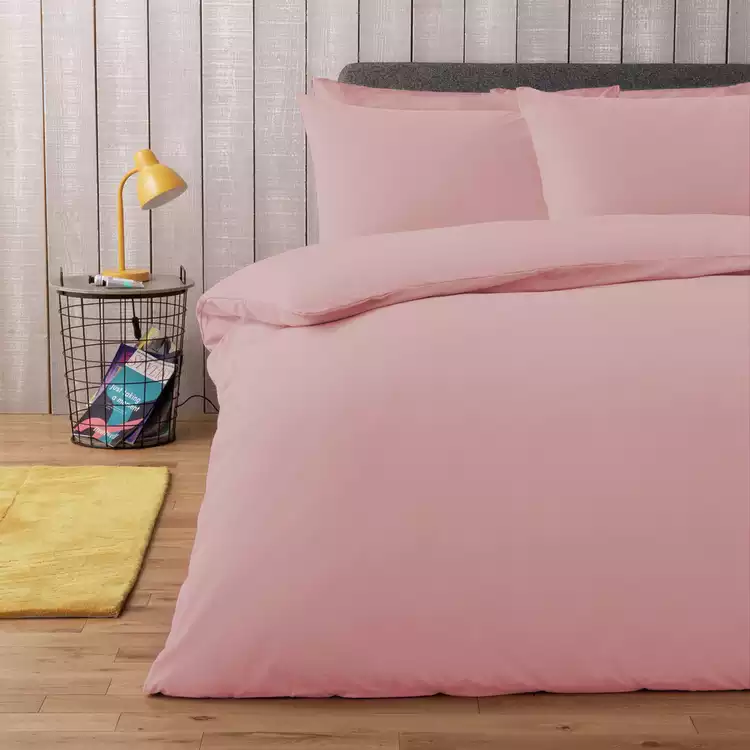 Habitat Cotton Rich 180 TC Plain Blush Bedding Set - Single