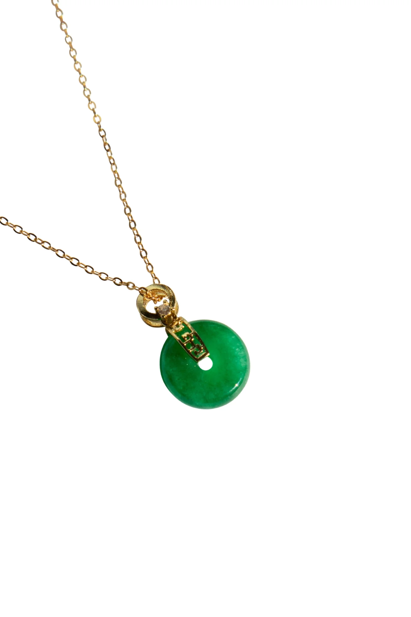 Donut — Green Jade Pendant Necklace