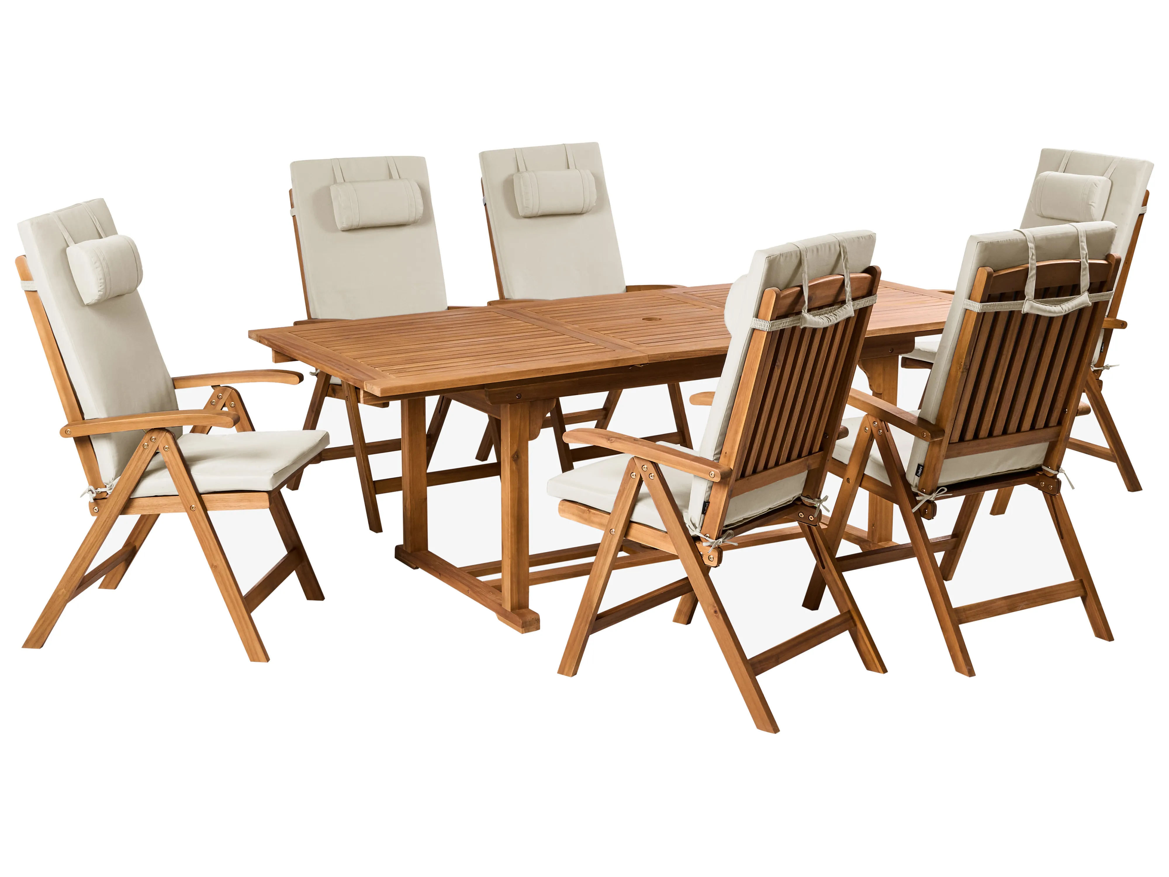 Garden Dining Set 6 Seater JAVA PREMIUM Acacia Wood Taupe