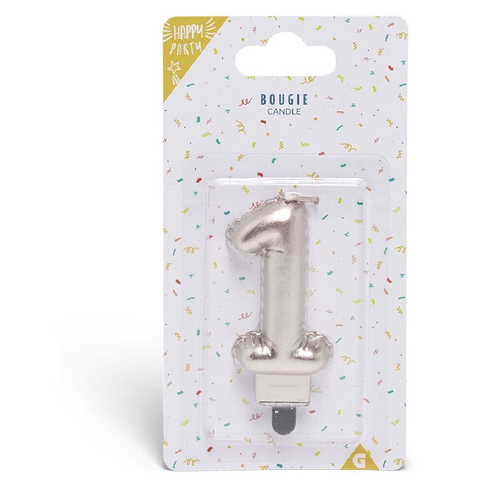 Bougie anniversaire chiffre 1 rose gold