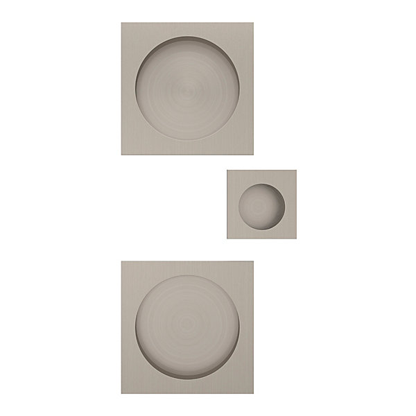 Galandage Carré à visser GoodHome Irvil effet nickel satin gris Ø55.5mm