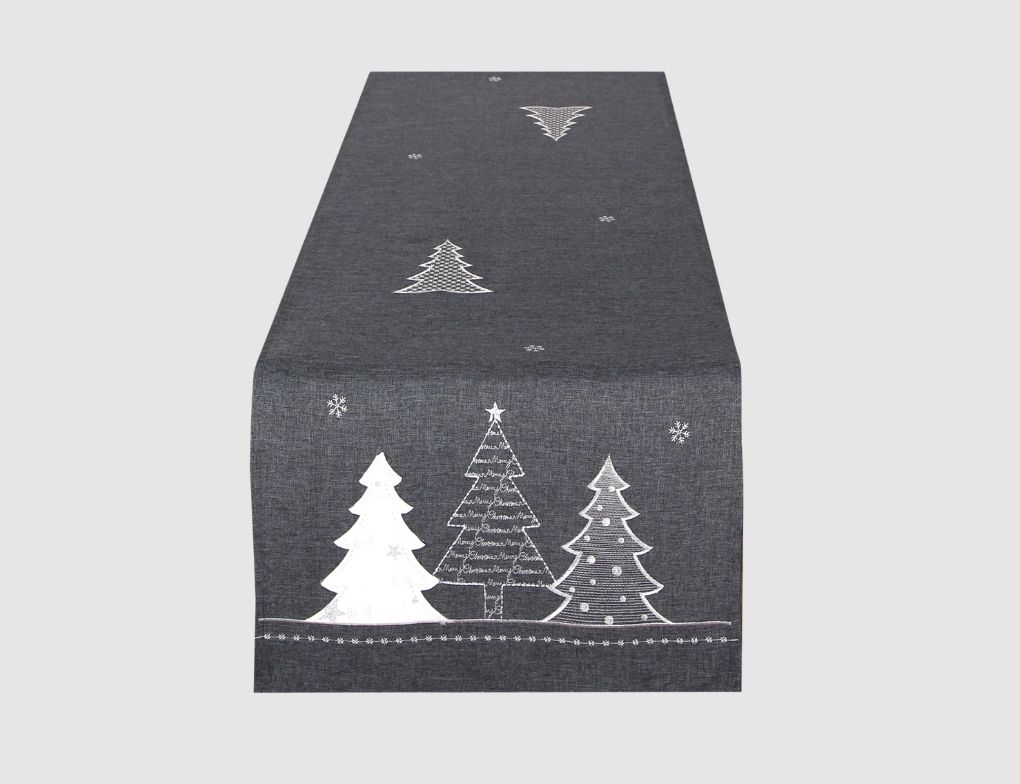 Tischläufer Tannenbaum Grau