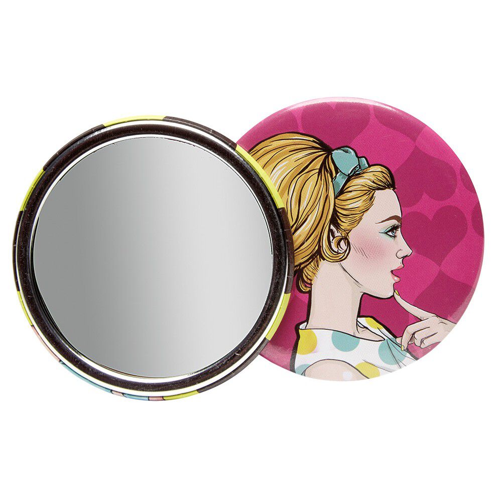 Miroir de poche rose
