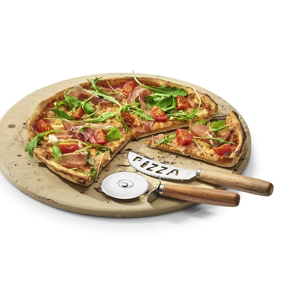 Pizza-Schneide-Set, silberfarben, Edelstahl, für Küche