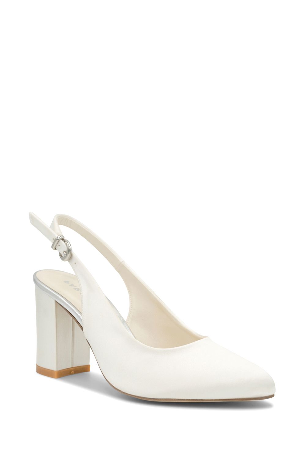 Paradox London Dyebale Satin 'Alston' High Block Heel Sling Back
