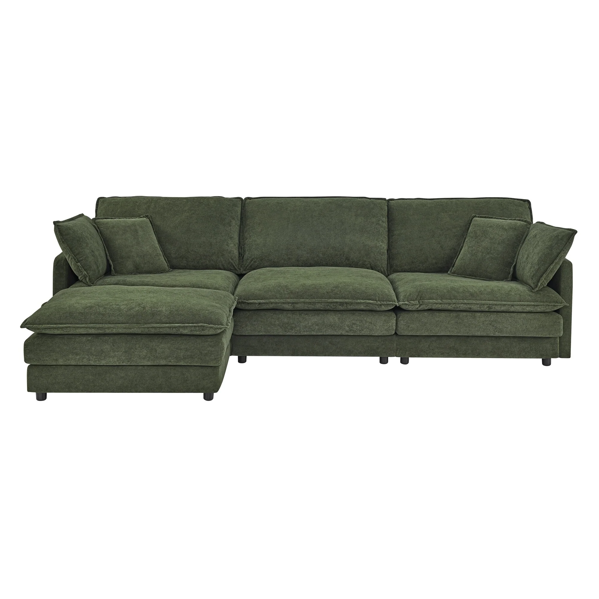 Oversize 4 Seater L Shaped Sectional Sofa Couch with Ottoman