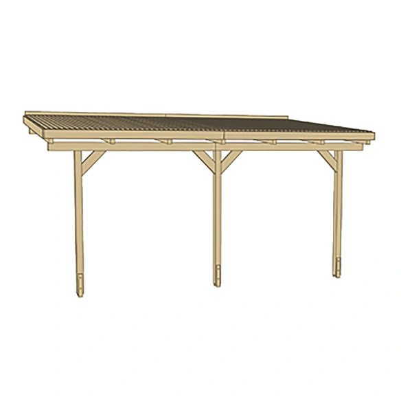 Terrassenüberdachung »671 Gr. 2«, Breite: 347 cm, Dach: Kunststoff, gruen|braun