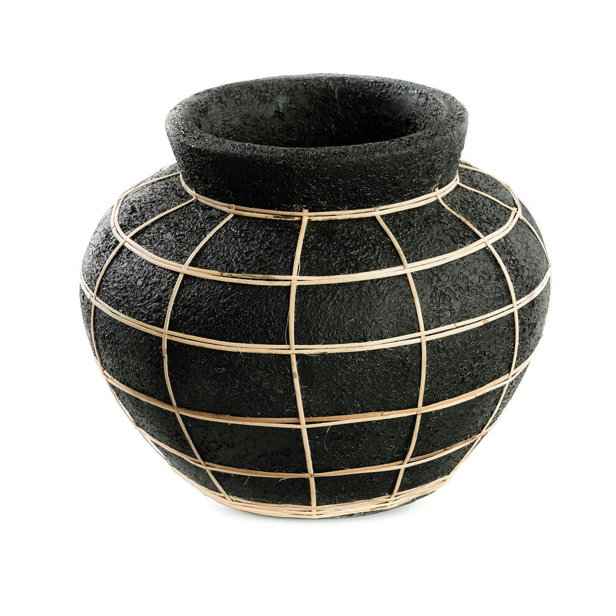 BELLY - Vase en terre cuite noire naturel H23