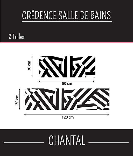 Crédence Alu Adhésive CHANTAL 80 cm x 30 cm Ma Nouvelle Déco