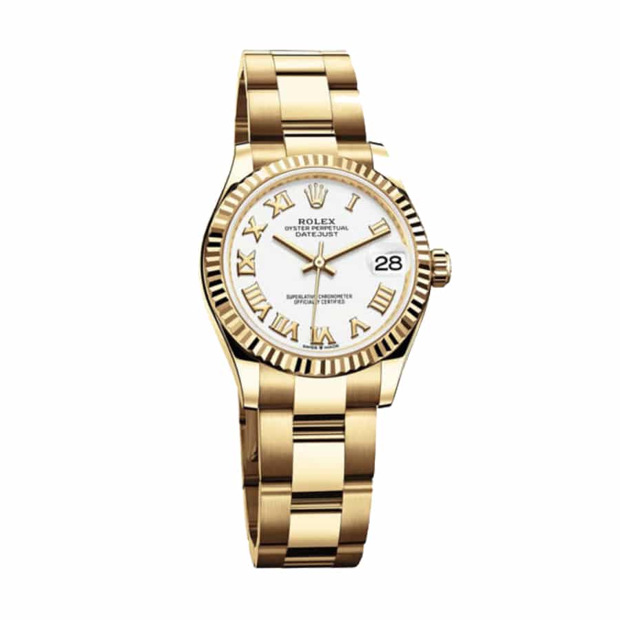 Rolex Datejust 278278 Yellow Gold Fluted Bezel Top Replica 1:1
