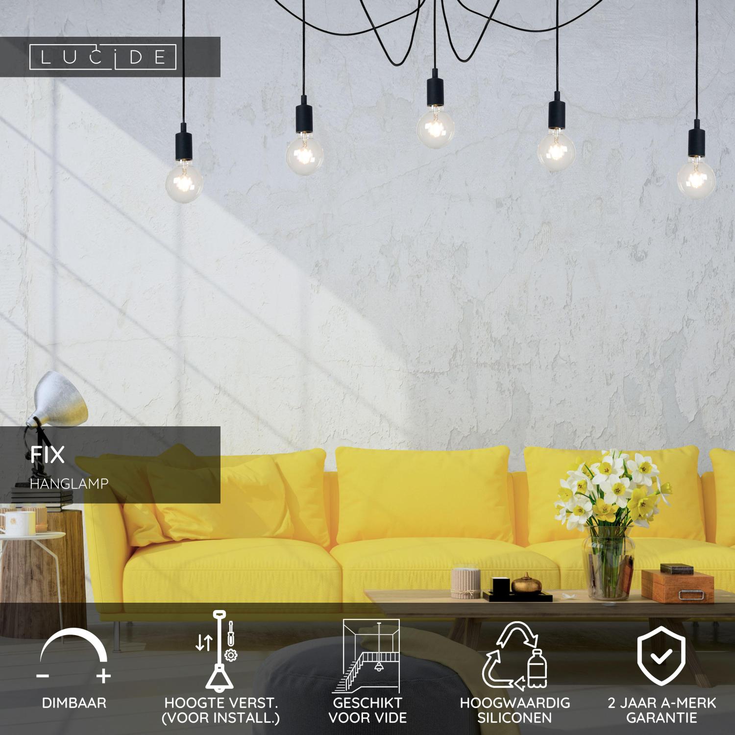 Lucide FIX Hanglamp - Zwart