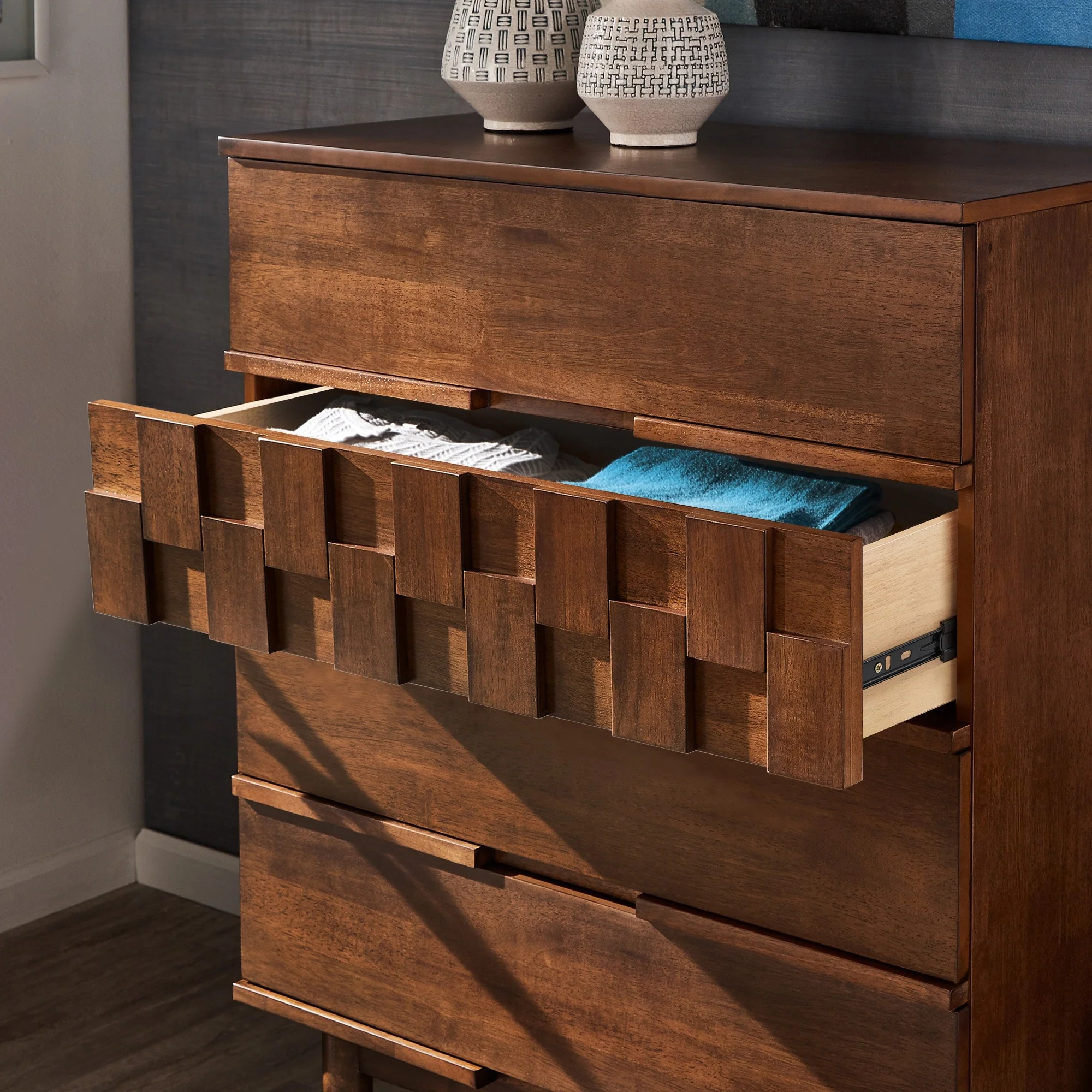 Kieran Mid-Century Wood 4-Drawer Chest by iNSPIRE Q Modern