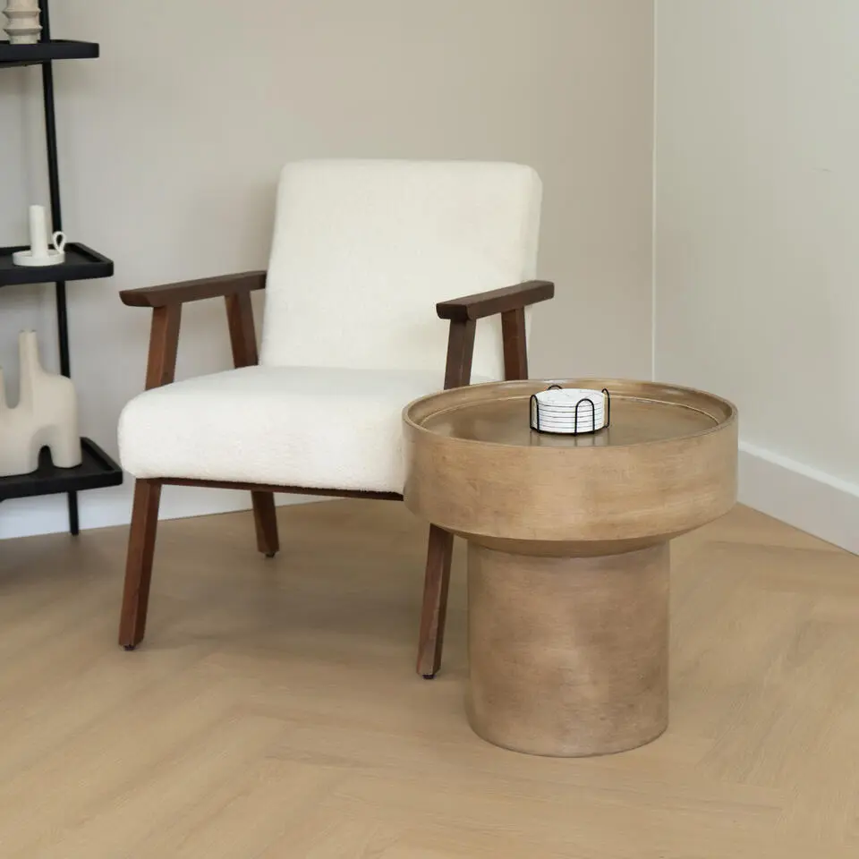 Lewis & Loft Bijzettafel Luus - Rond - FSC? mangohout - ?50 - Bruin