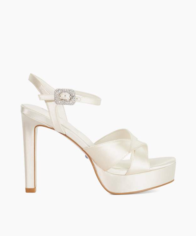 Madeofhonour Ivory - Ivory Satin Bridal Platforms