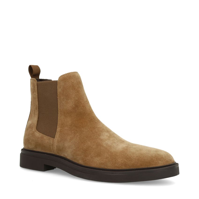 Manfield Taupe suède chelsea boots