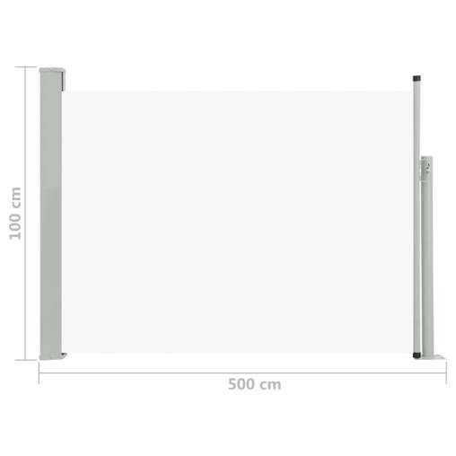 NNEVL Patio Retractable Side Awning 100x500 cm Cream