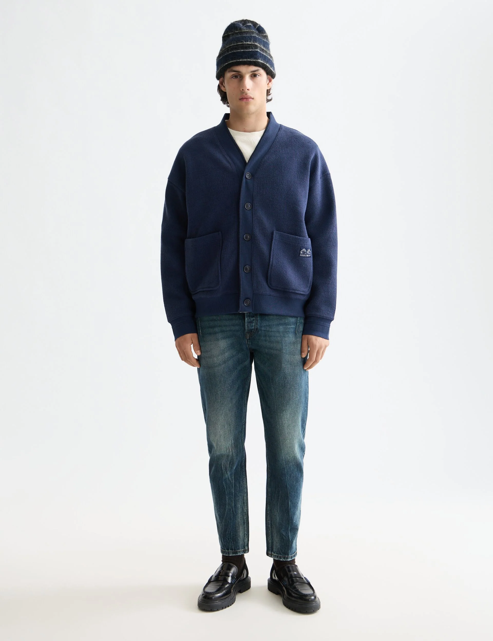 Loose Fit Button Down Sweatshirt