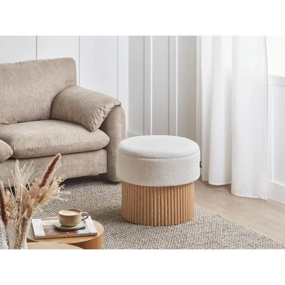 RICHEY - Opbergpoef - Off-white - Boucl&eacute;