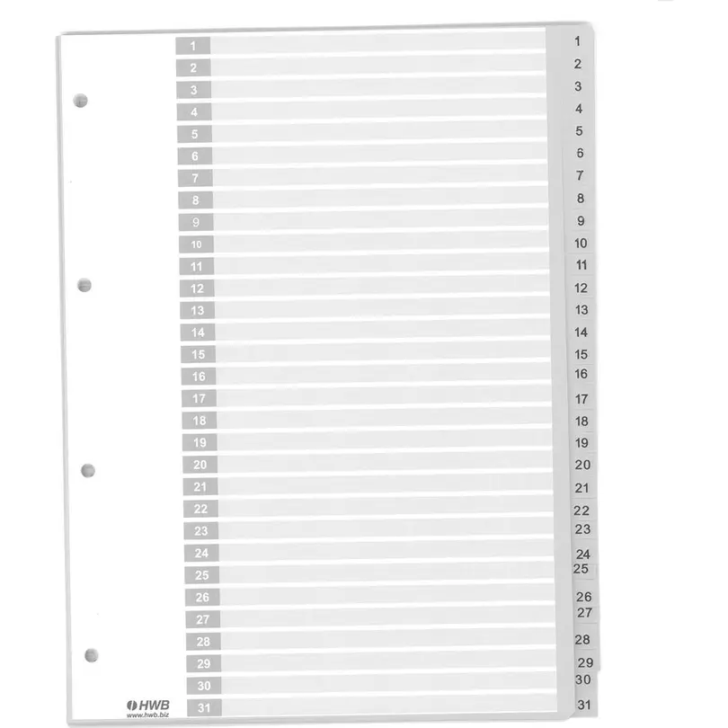Etiketten 25er-Set Register A4