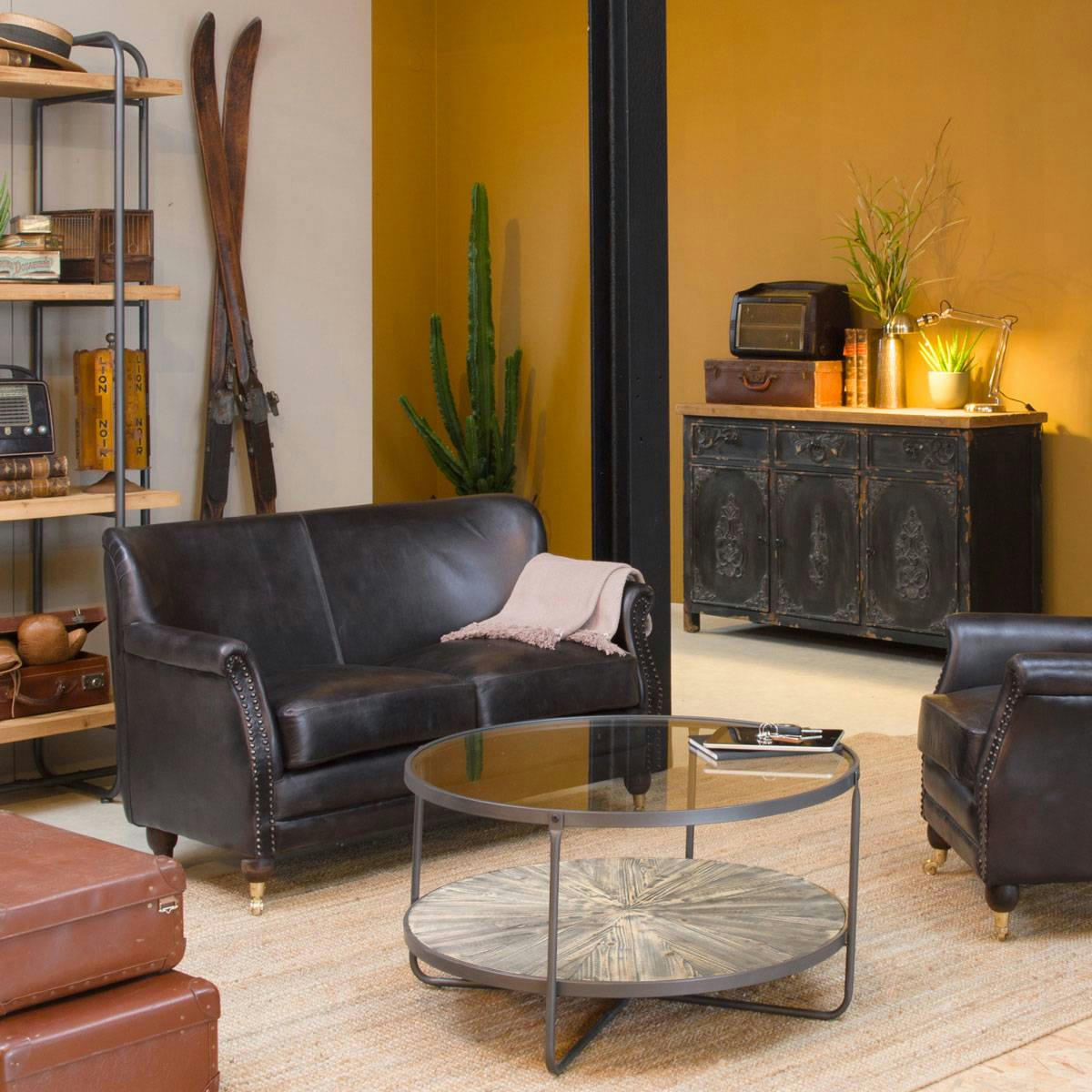 SORRENTO - Table basse en métal noir 84.5 cm