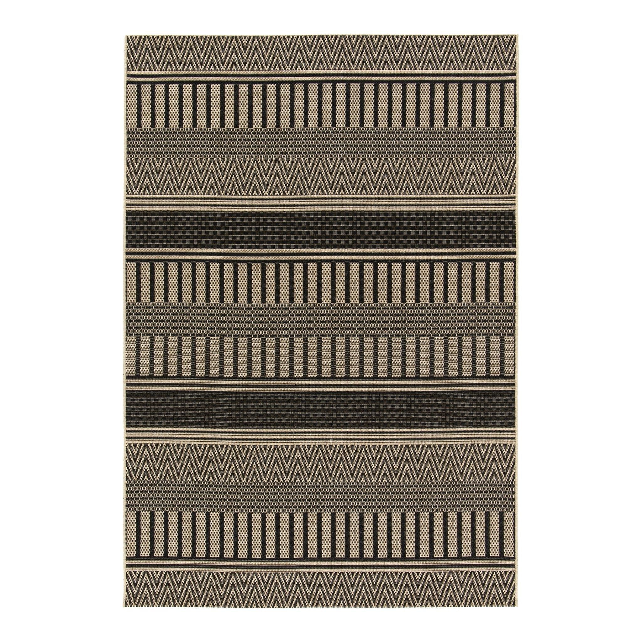 AFK Living vloerkleed Maasai - voor binnen en buiten - zwart - 160 x 230 cm
