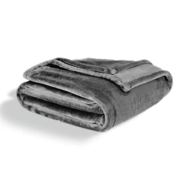 - Plaid flanelle douceur gris foncé 220x240cm
