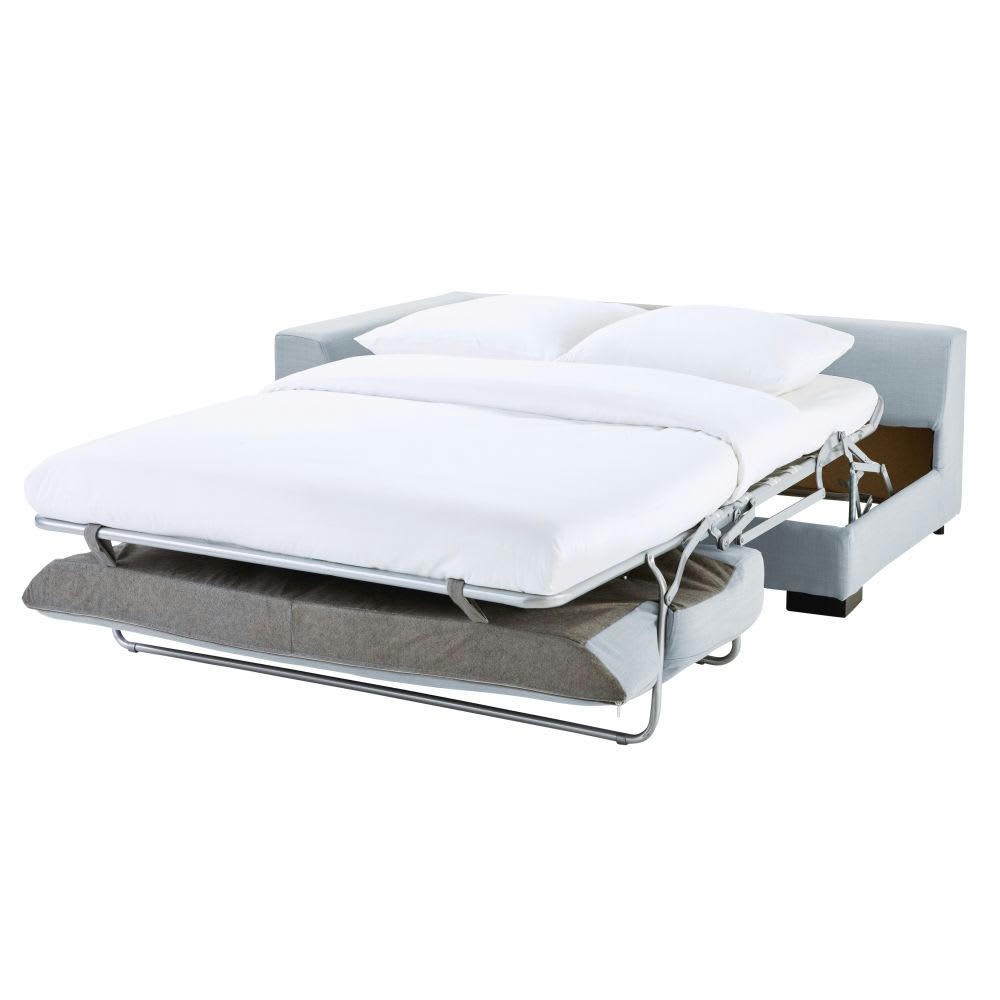 Terence - Accoudoir gauche pour canapé convertible modulable 2 places bleu glacier