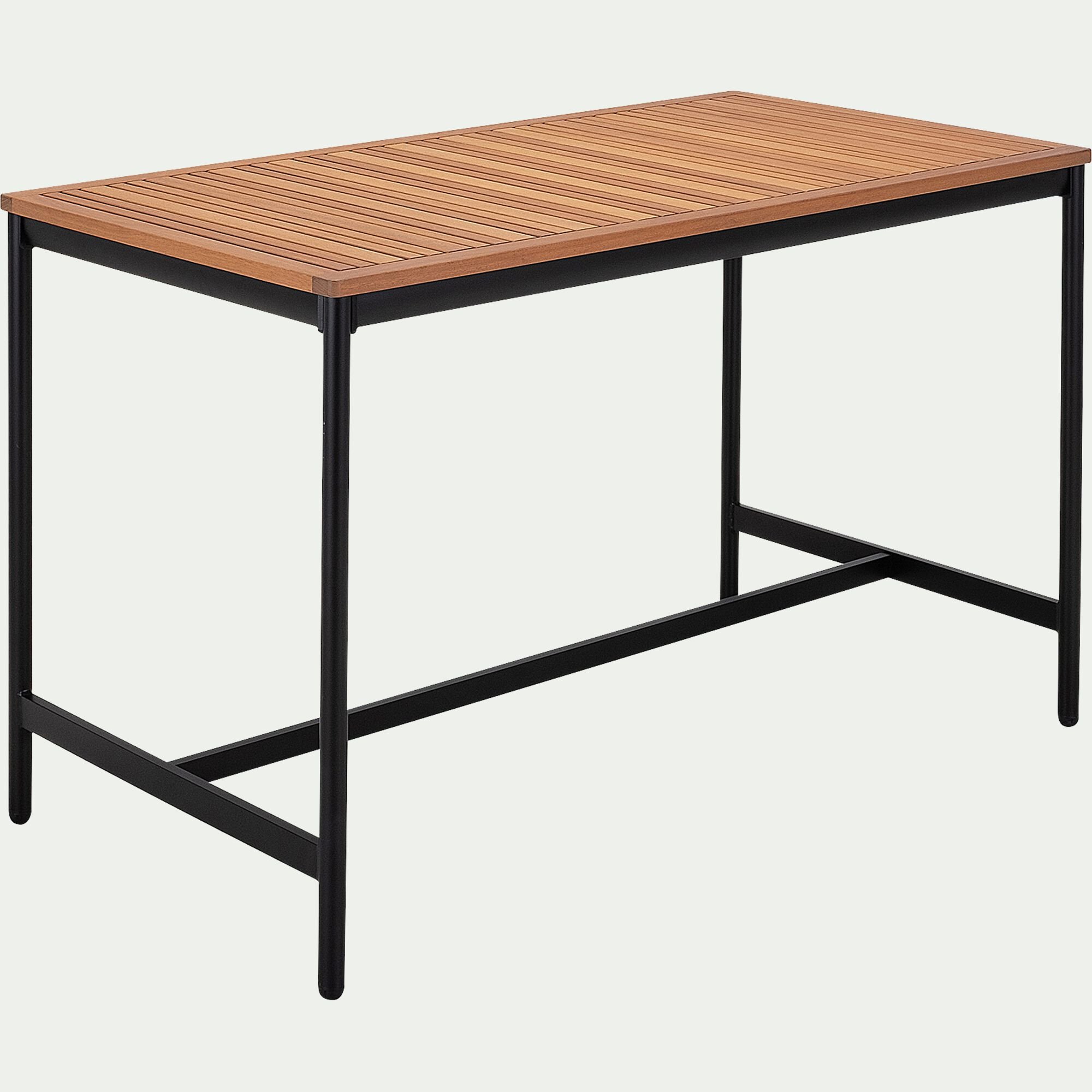 LARI - Table haute de repas jardin en eucalyptus - bois clair (6 places)