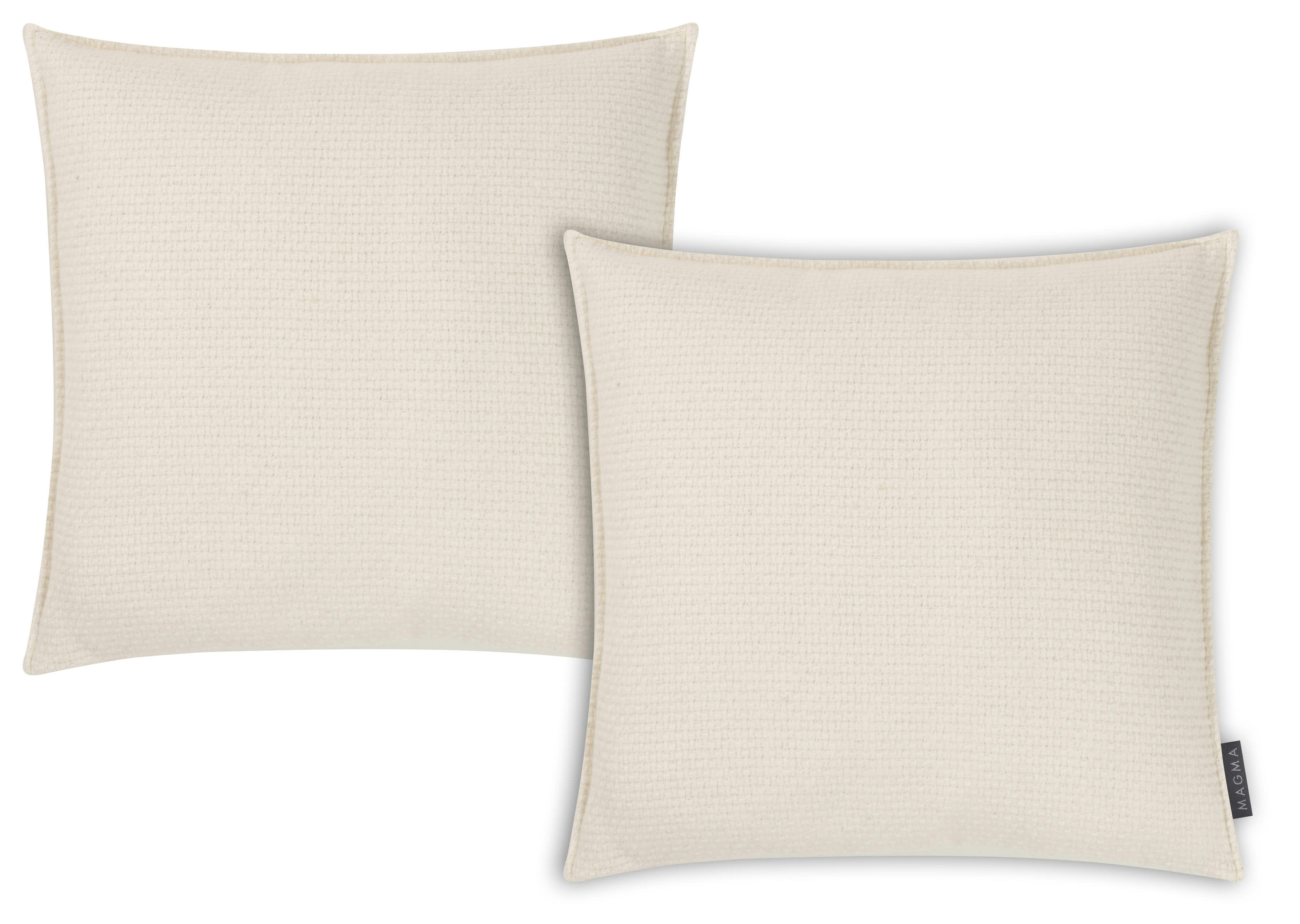 JANIS - Housse de coussin coton recyclé, bord cousu, ivoire - Lot de 2 -45x45