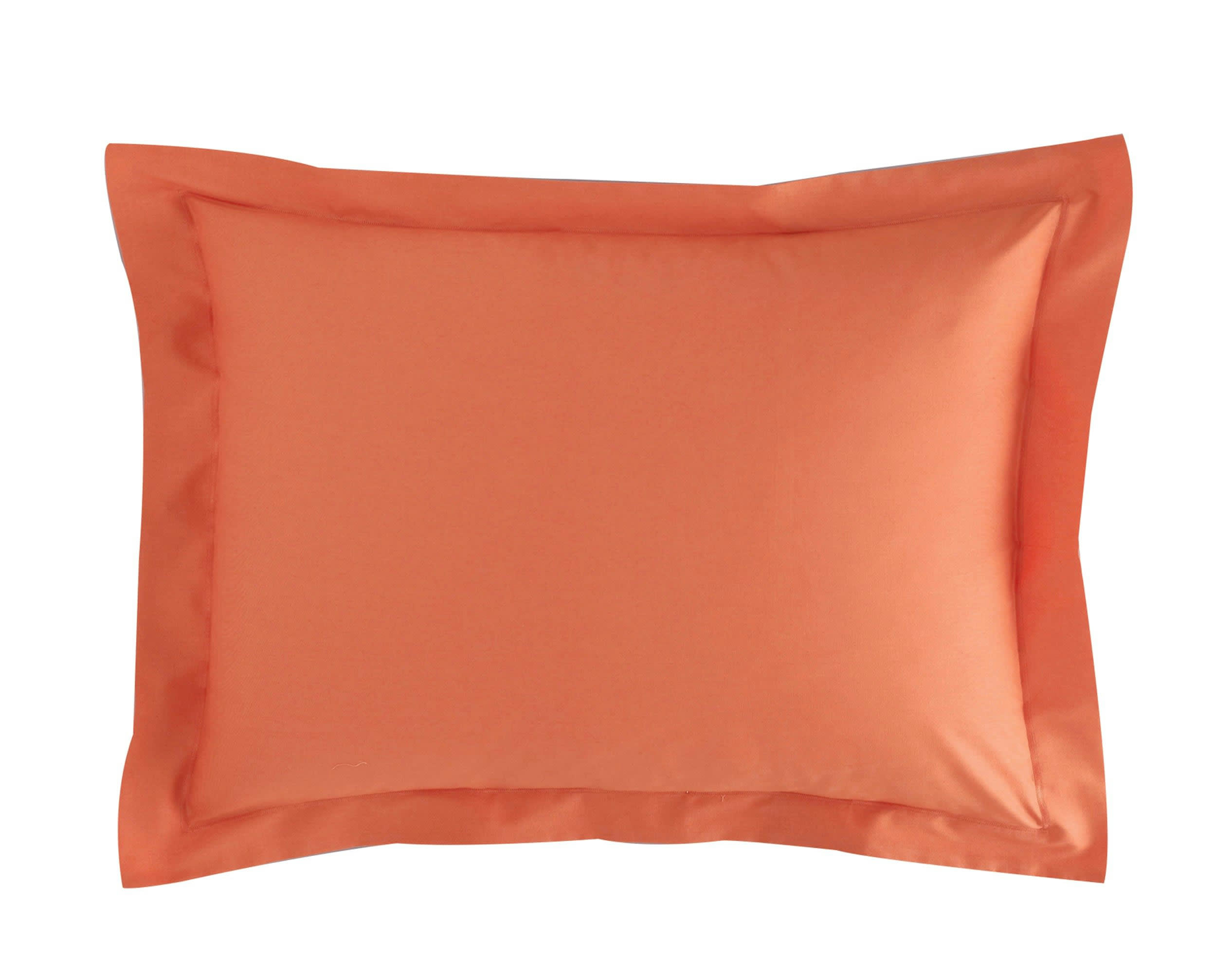 PERCALE - Taie d'oreiller 50x70 orange en percale de coton