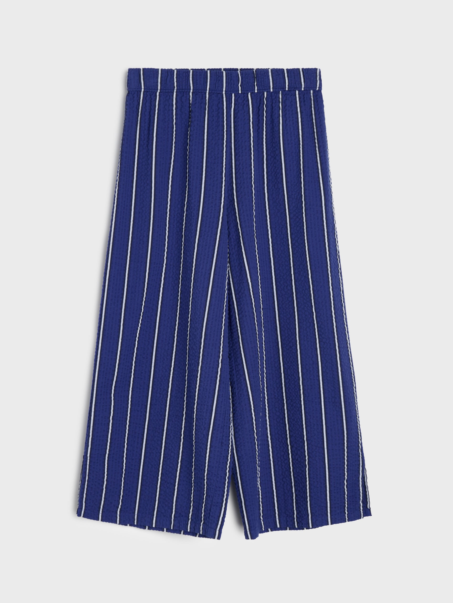 Bawełniane spodnie wide leg w paski