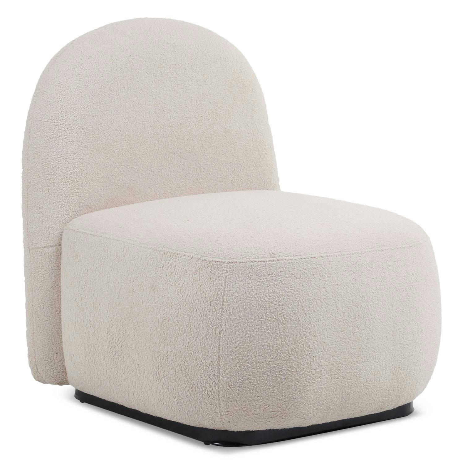 FLEEPY - Fauteuil style cocooning tissu bouclette beige
