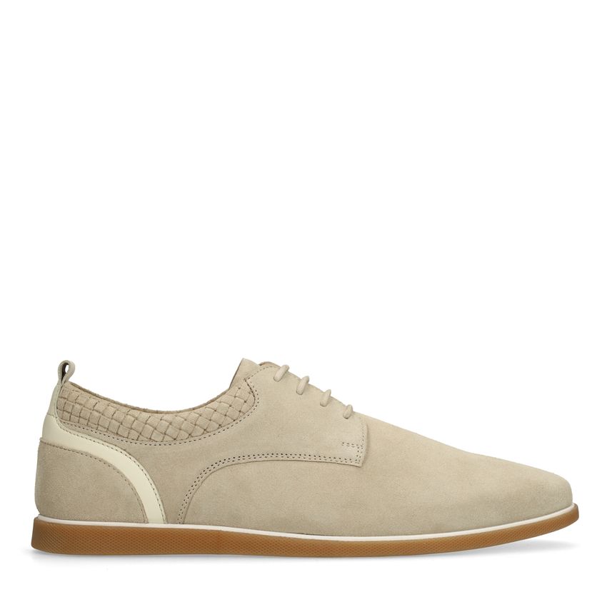 No Stress Beige suède veterschoenen