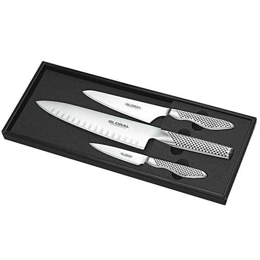 Global 3Pc Kitchen Knife Set 9Cm Paring 13Cm & 20Cm Cooks 3 Piece 79630