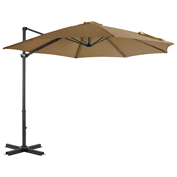Parasol avec base portable diamètre 3 taupe Helloshop26