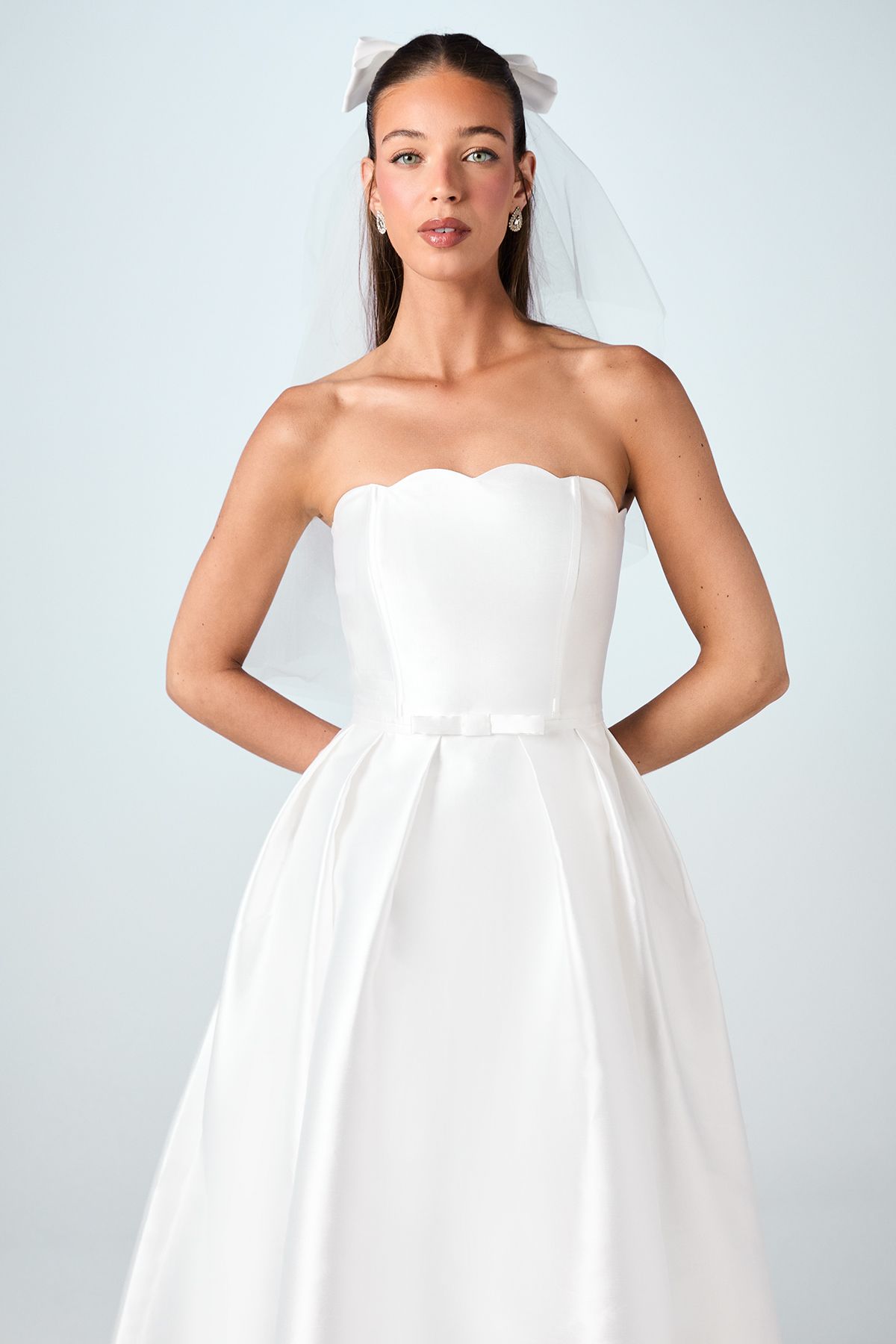 Coast Scalloped Strapless Maxi Wedding Dress