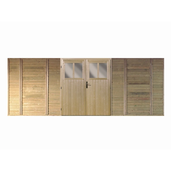 Carport-Doppeltür, holzfarben, Außenmaß Breite: 540 cm