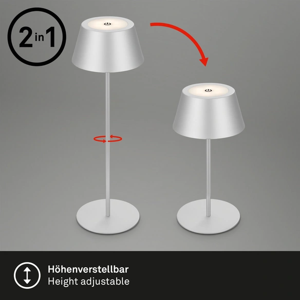 Tischleuchte, Höhe: 38cm, chrom-matt